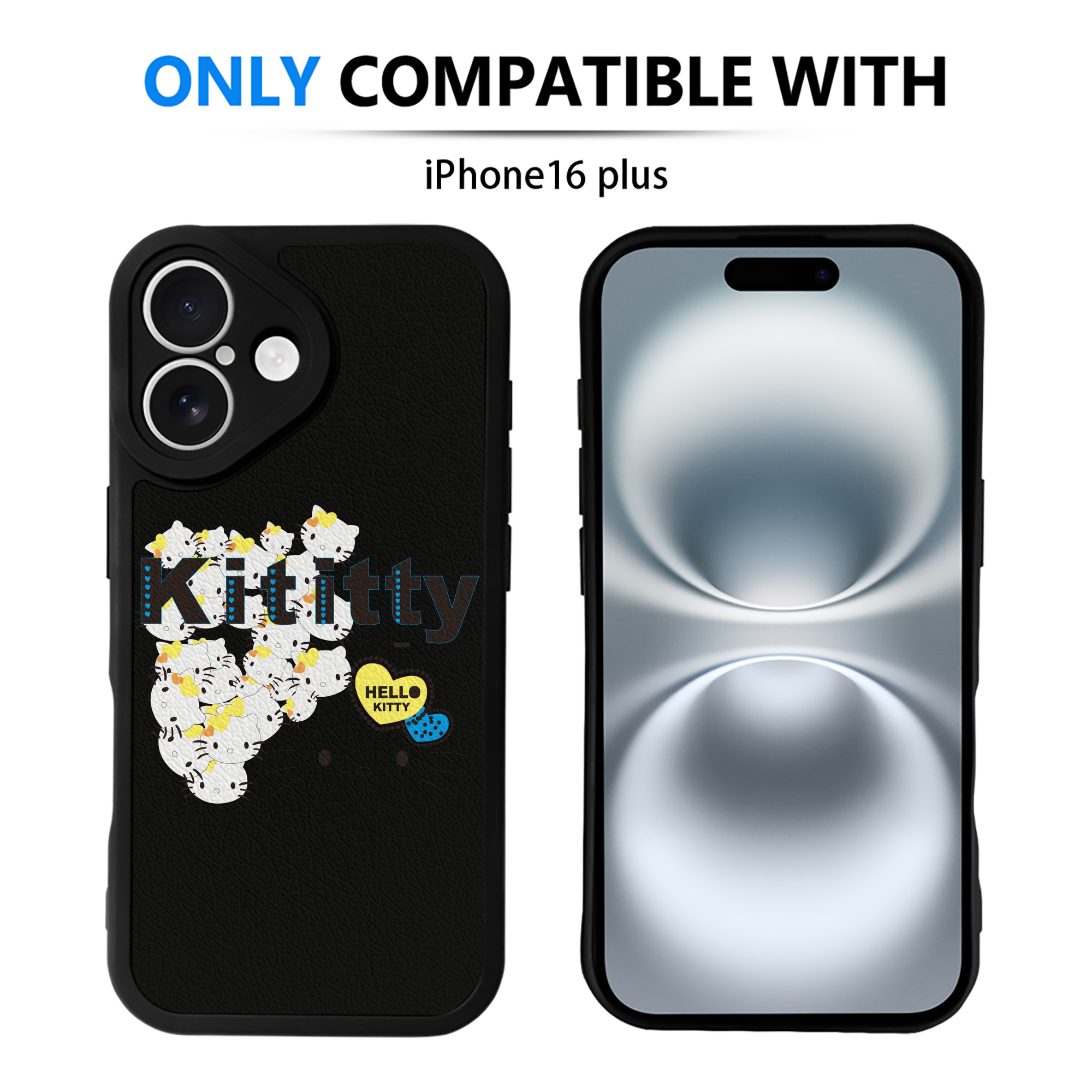 （画像用） Hello Kitty ハローキティ 【iPhone 16シリーズ対応】シリコンスマホケース（レザー調） 材質：シリコン